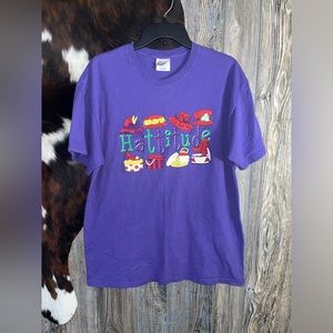 Hanes Heavyweight cotton size large purple red hat ladies “hattitude” graphic